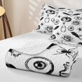thumbnail image 4 of Feelyou Halloween Pumpkin Spider Quilt King, Boho Gothic Romantic Rose King Coverlet Set, 3 Pieces, 1 Comforter and 2 Pillowcases, 4 of 7