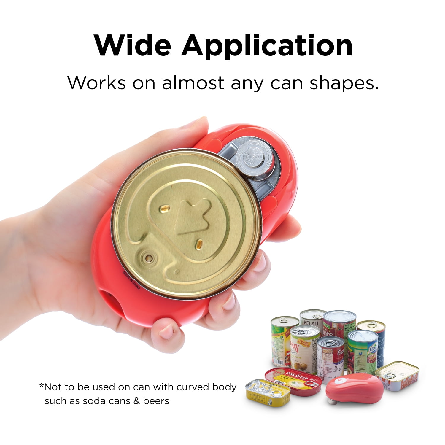 Kitchen Mama One-Touch Auto Stop Electric Can Opener (Red)