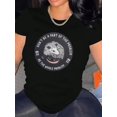 thumbnail image 1 of Camiseta De Mujer Activewear Tops Simples De Verano Para Viajes De MochileroWomen'S Casual Sportswear T-Shirt with Round Neck And Letter Pattern, Polyester Material, Medium Stretch for All SeasonsFa, 1 of 6