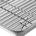 thumbnail image 2 of 2 Pieces/Set Rectangular Baking Tray Stainless Steel Baking Pan Sheet with Removable Cooling Rack - 26x20x2.5cm, 2 of 3