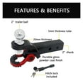 thumbnail image 2 of Trailer Hitch Ball Mount With Tow Shackle And 3/4" Hitch Pin Clip For Heavy Multifunctional 2 In 1 Fits 2Inch Hitch Receiver ,Easy to Use, 2 of 7