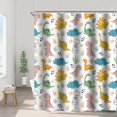 thumbnail image 2 of Baby Dinosaur Shower Curtains Colorful Dino Print Design Wild Animals for Neutral Child Bathroom Decor Waterproof Polyester Fabric 72x84 Inch Shower Curtains Sets with Hooks, 2 of 6