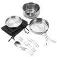 thumbnail image 2 of 7x Kit de cocina para acampar, utensilios de acero inoxidable para acampar, ollas de picnic, juego de utensilios de cocina para senderismo, 2 of 8