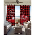 thumbnail image 3 of Valentine's Day Blackout Curtains 96 Inch Length 2 Panels Set, Red Truck Roses Love Buffalo Plaid Full Shading Curtains for Windows, Blackout Curtains for Bedroom Living Room 52"x96", 3 of 8