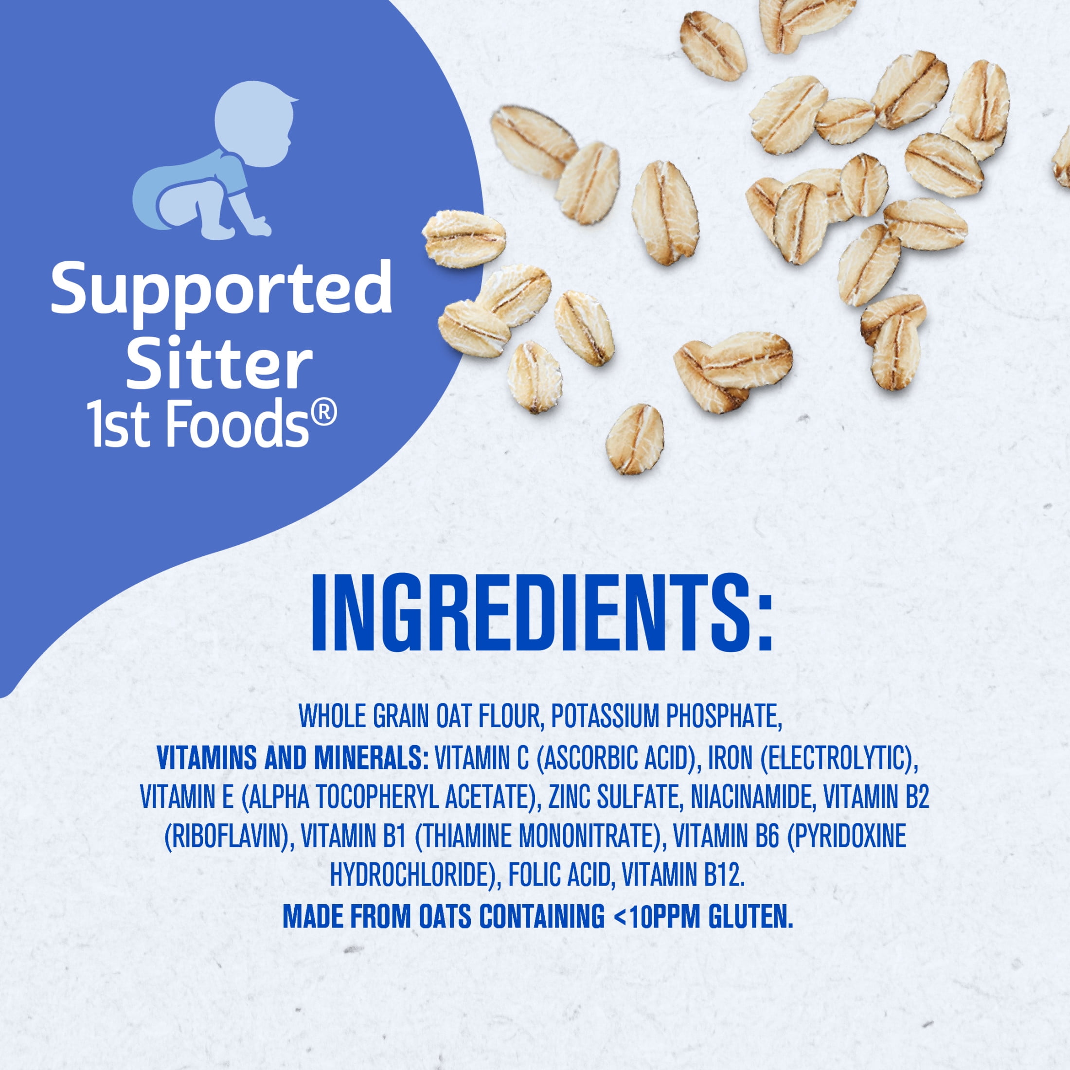 Gerber Gluten Free Oatmeal Cereal, Baby Cereal Stage 1, Whole Grains, Infant Cereal, 6PK