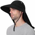 thumbnail image 3 of LNMQLPDBS Hats for Men Outdoor Sun Hat for Men with Cap Wide Brim Fishing Hat with Neck for Dad Summer Hat Black, 3 of 9