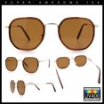 thumbnail image 2 of Double Rim Octagonal Classical Metal Rim Rectangular Hipster Sunglasses Tortoise Brown - Brown, 2 of 7