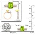 thumbnail image 4 of Dazzlingrock Collection 10x7mm Emerald Cut Peridot & 1.19 Ctw Round White Diamond Eternity Wedding Ring Set for Ladies in 18K Rose Gold, Size 5, 4 of 5