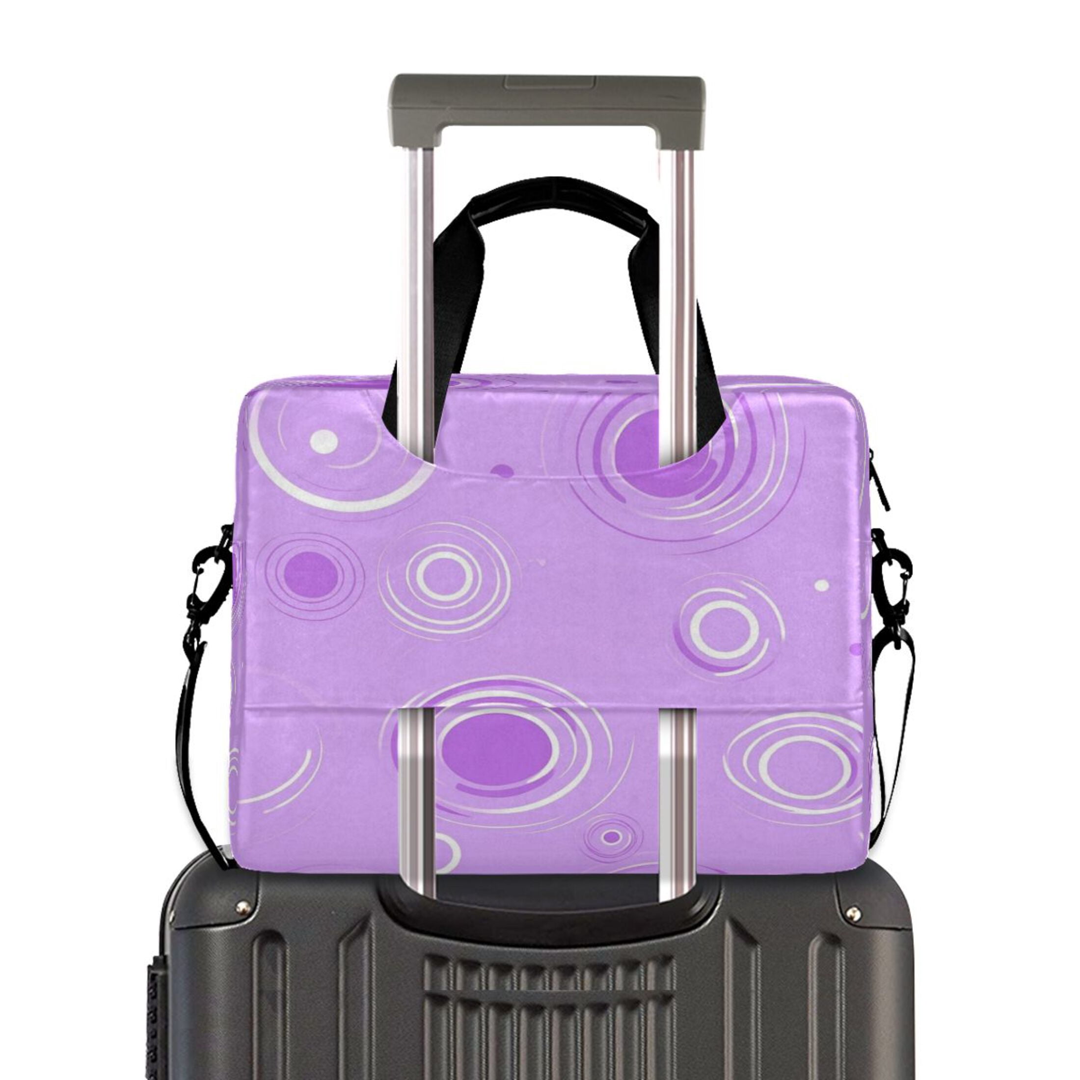 16" Laptop Tote Bag Laptop Sleeve Case Computer Briefcase for Work & Travel Purple Circles