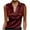 Wine, variant on Womens Silk Satin Tank Top Collared V Neck Ruched Dressy Blouses Sleeveless Summer Business Work Shirts Solid Color Tanks