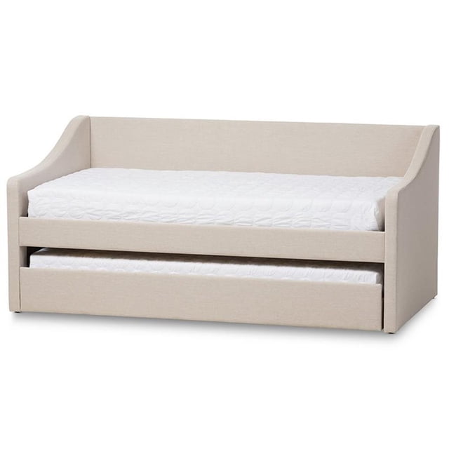 Baxton Studio Lit de Jour Rembourré Barnstorm avec Tiroir-Lit, Beige