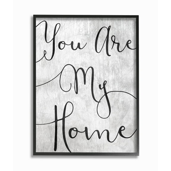 Stupell Industries You Are My Home Cursive Typography Novelty Painting Black Framed Art Print Wall Art, 16 x 20