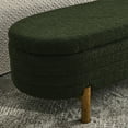 thumbnail image 4 of Ottoman Oval Storage Bench,Rubber Wood Leg,Green(46."X17.7"X10.8"),Green Foam Furniture Primary Living Space Ottomans, 4 of 10