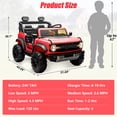 thumbnail image 4 of Conchico 24V 2 Seater Licensed Ford Bronco Powered Ride-On Truck, Kids Ride on Toys with Remote Control & Seatbelt, Red, 4 of 8