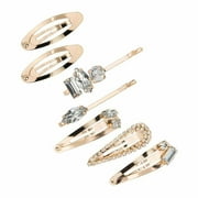 Kitsch Micro Stackable Hair Snap Clips, Hair Barrettes for Women - 7pcs (Gold)