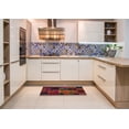 thumbnail image 6 of Ahgly Company Machine Washable Indoor Round Abstract Sangria Brown Area Rugs, 7' Round, 6 of 7