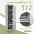 thumbnail image 5 of Canddidliike Tall Bathroom Floor Cabinet with Shutter Doors and Adjustable Shelf-Gray, Bathroom Floor Cabinet for Entryway Storage, Home Office Furniture, 5 of 6