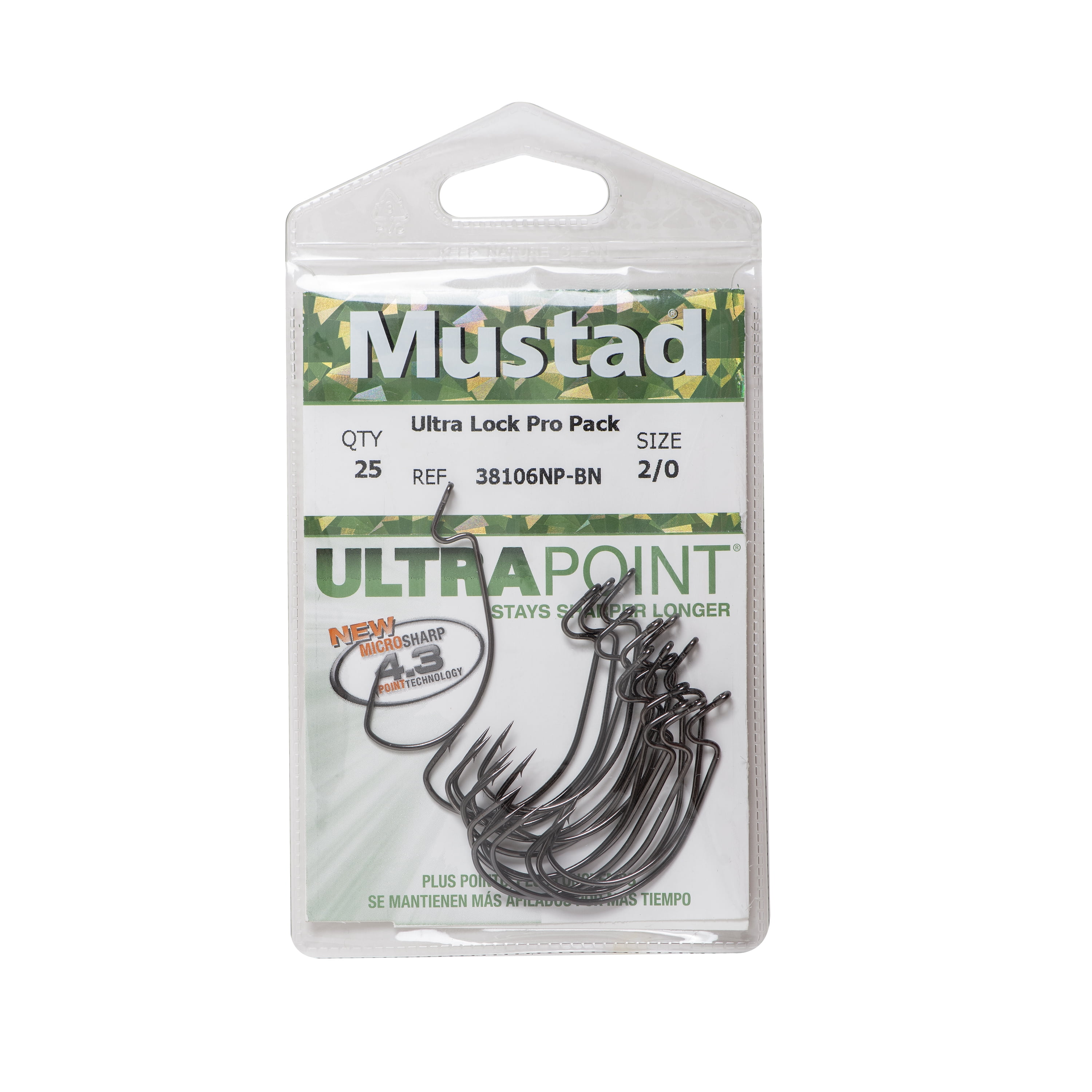 Mustad Light Wire Ultra Lock Soft Plastics Hook (Black Nickel) - Size: 3/0 25pc