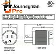 thumbnail image 4 of Journeyman-Pro 515PV 15 Amp 120-125 Volt, NEMA 5-15P, 2Pole 3Wire, Straight Blade, Male Plug Replacement Cord Outlet, Commercial Grade PVC Black (BLACK 1-PACK), 4 of 6