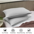 thumbnail image 6 of Lirex Cotton Pillowcases, Queen Size 20 x 30 Inches, Set of 2, Soft Breathable Pillow Case Covers, Light Gray, 6 of 7