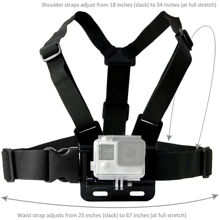 Action Camera Chest Mount Strap Harness Compatible with Gopro Hero 9/8/7/6/5  Session/AKASO EK7000 Brave 4 5 6 Plus/APEMAN/Dragon Touch 
