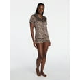 thumbnail image 3 of Joyspun Women’s Stretch Satin Short Sleeve Top and Shorts Pajama Set, Sizes XS-3X, 3 of 6