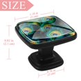 thumbnail image 4 of 4 Pcs Square Cabinet Handle Drawer Pulls Peacock Feather Knobs with Screws Furniture Office Cabinet Knob Decoration, 4 of 7