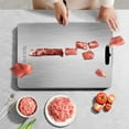thumbnail image 4 of Stainless Steel Chopping Board For Kitchen, Double-sided Cutting Board Thickened Rolling Household Chopping Board Case Plate (25x15cm), 4 of 4