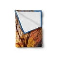thumbnail image 2 of Fall Tree Soft Flannel Fleece Throw Blanket, Big Majestic Autumn Tree Shedding Faded Leaves on the Hill Slop Seasonal Landscape, Cozy Plush for Indoor and Outdoor Use, 50" x 70", Brown, by Ambesonne, 2 of 5