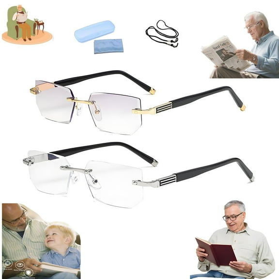 Mag Vision Glasses, 2025 New Intelligent Zoom Anti Blue Light Presbyopia Glass,Anti-Glare Protection Presbyopia Glasses, Multi-focus Reading Glasses for Men and Women