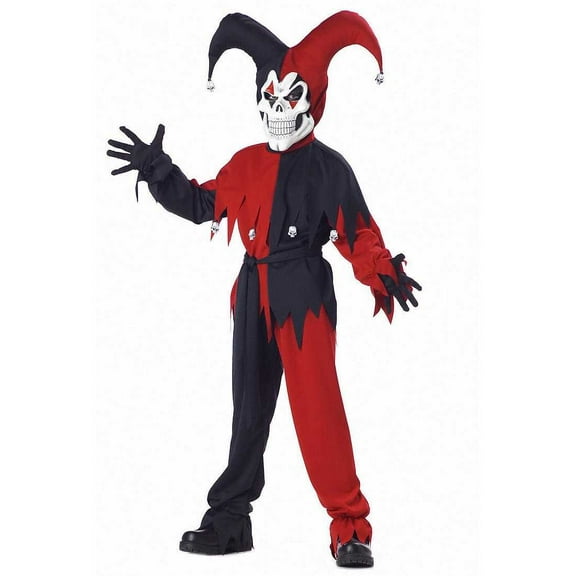 Wicked Evil Jester Child Costume (Red/Black)