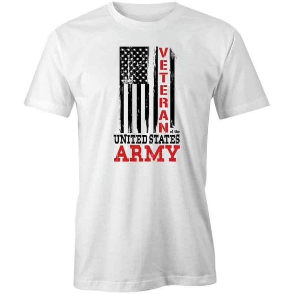 Veteran Of The US Army T-Shirt | Patriotic American White Tee Gift