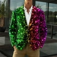 thumbnail image 2 of IWRICH Mardi Gras Blazer for Men Button Notched Lapel Suit Jacket Casual Rave Jackets Sports Coats Slim Fit Plus Size Blazer 03-Green XXXL, 2 of 4