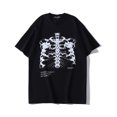 thumbnail image 1 of Dark Skull Bones Heart and Lung Print Fun Skull T-Shirt Unisex Streetwear Short Sleeve T-Shirtpangjing, 1 of 4