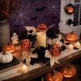 thumbnail image 6 of Halloween Candle Rings Fall Decorations for Home Halloween Decorations Artificial Ghost Pumpkin Maple Leaf Candle Wreath for Table Centerpiece by MPOISVA, 6 of 8