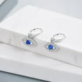 thumbnail image 3 of DOLIOX 925 Sterling Silver Evil Eyes Sunflower Cherry Blossom Greek Star Dangle Earrings Leverback Earrings for Women Birthday Hypoallergenic, 3 of 8