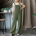 thumbnail image 2 of jtjvou Casual Jumpsuits for Women Loose Fit Long Overalls Romper Comfortable Daily Wear Denim Style Overall Jumpsuit for Green L, 2 of 6