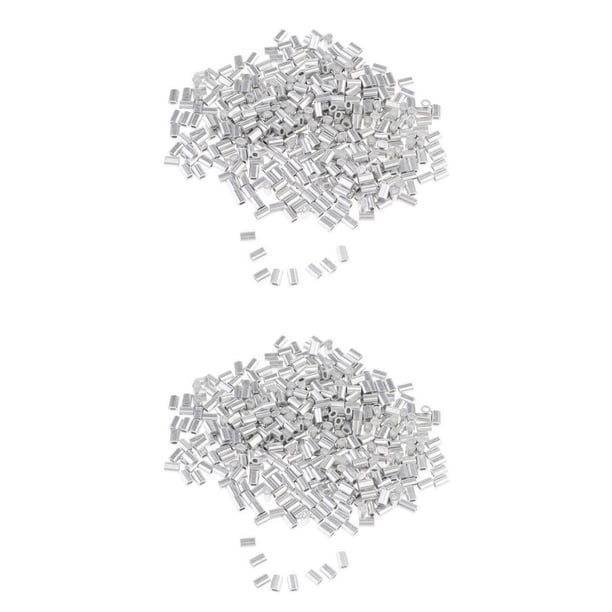 Crimpado de aluminio para pesca,Mangas de de aluminio de un solo barril de pesca,Tubo de aluminio de pesca,Accesorios para aparejos de pesca,Conector de aparejos de pesca Cola Crimpado de aluminio para pesca