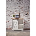 thumbnail image 2 of CRO Decor Modern Farmhouse Sliding Slat Door Storage Cabinet Side cabinet -White, 2 of 8