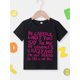 thumbnail image 2 of MILKYSHIP Girls' Summer Fashion T-Shirt, Cute Crew Neck Cotton Knit Top with "Be Careful What You Say to Me" Letter Print, Short Sleeve Casual Tee for Kids, 2 of 7