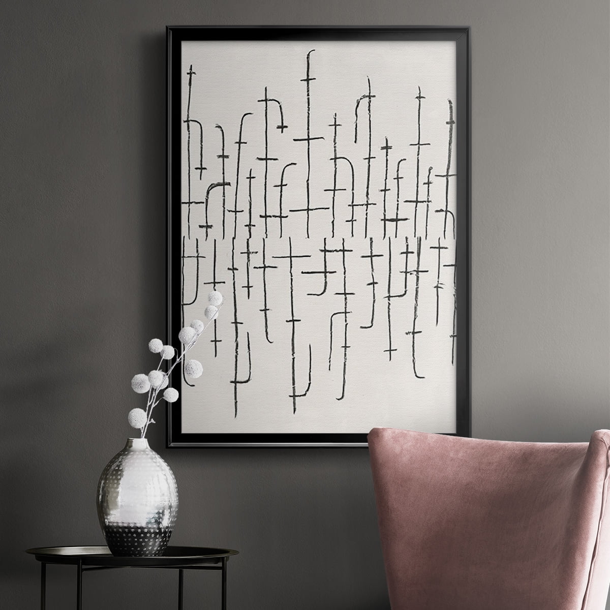 Vertical Arrangement II Premium Framed Print, in Gold, Black, or Silver - Ready to Hang