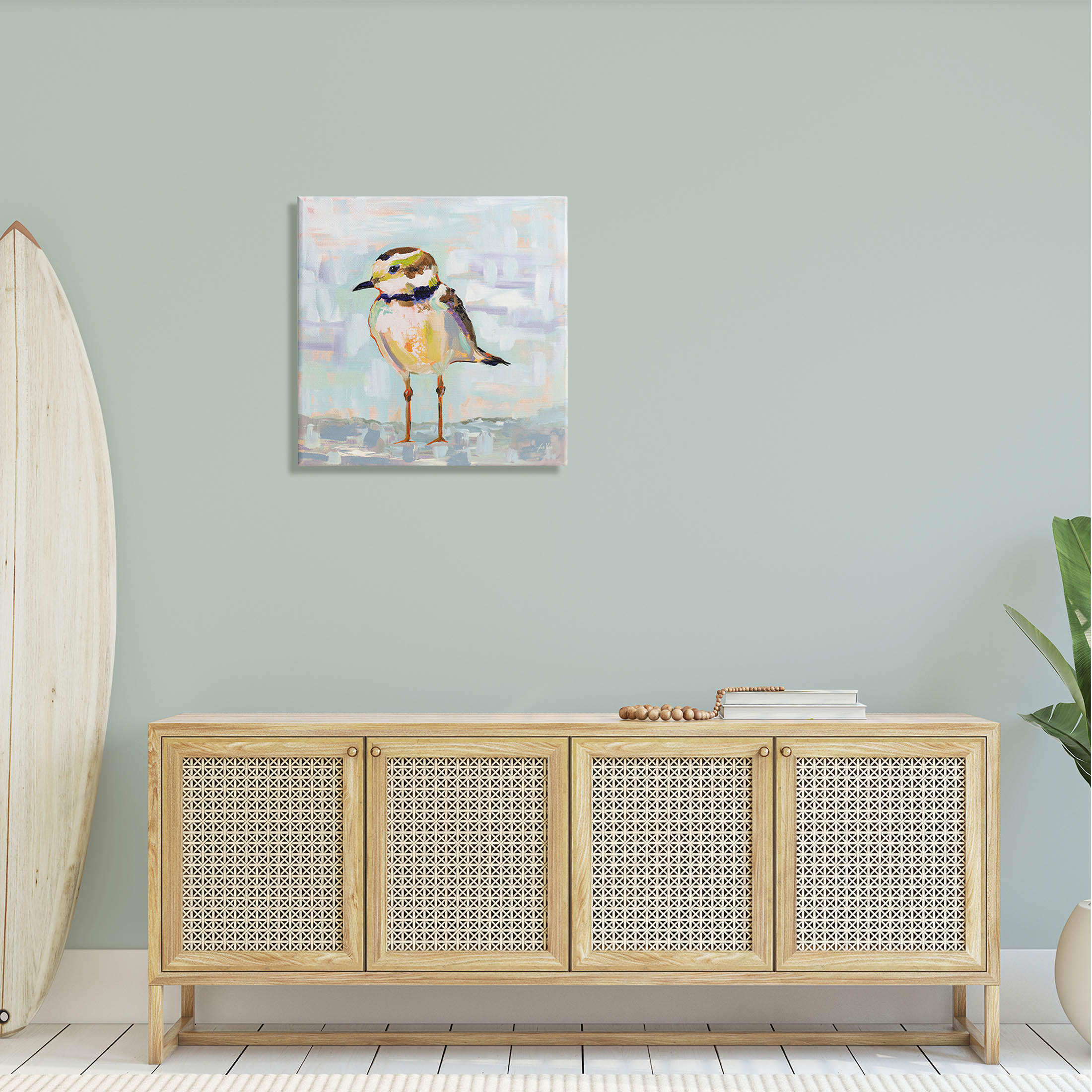 Stupell Industries Coastal Plover Patchwork Abstract Painting Gallery Wrapped Canvas Print Wall Art, Design by Jeanette Vertentes