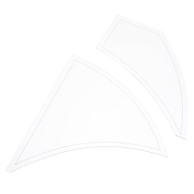 ADDHAT 2Ud Rulers Acrylic Quilting Template Pinwheel Shape White Practical Tools