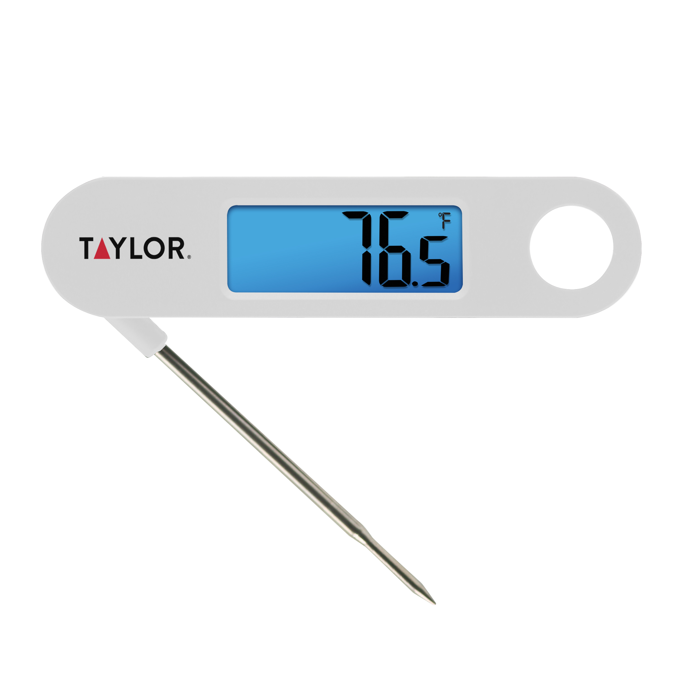 Taylor Digital Folding Probe Meat Thermometer, White photo 1