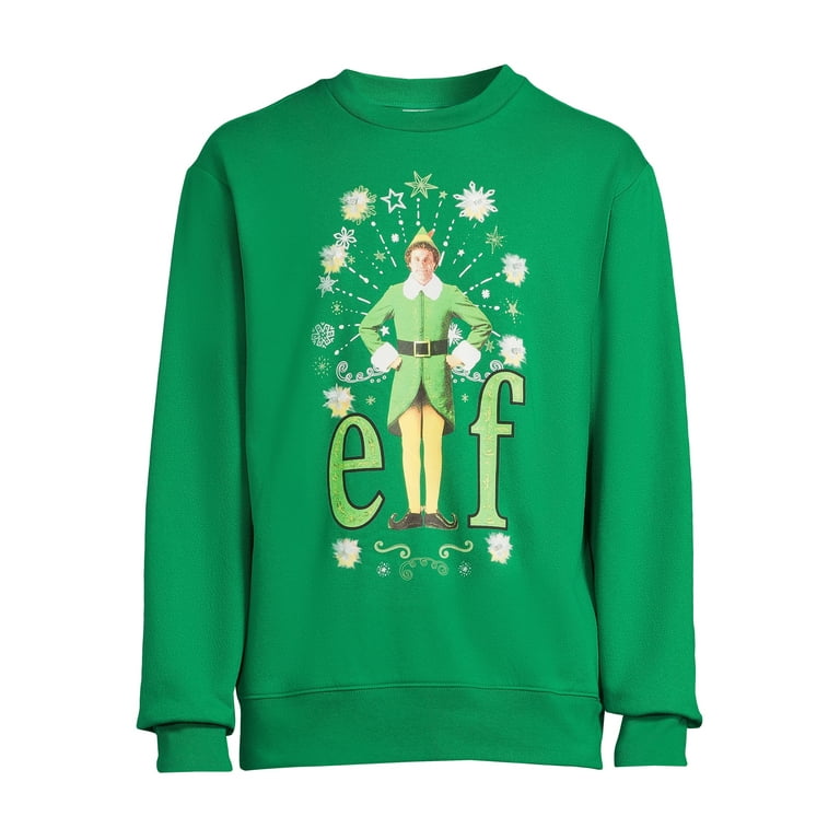 Elf Men s Light Up Christmas Sweater with Long Sleeves Sizes S 3XL Walmart