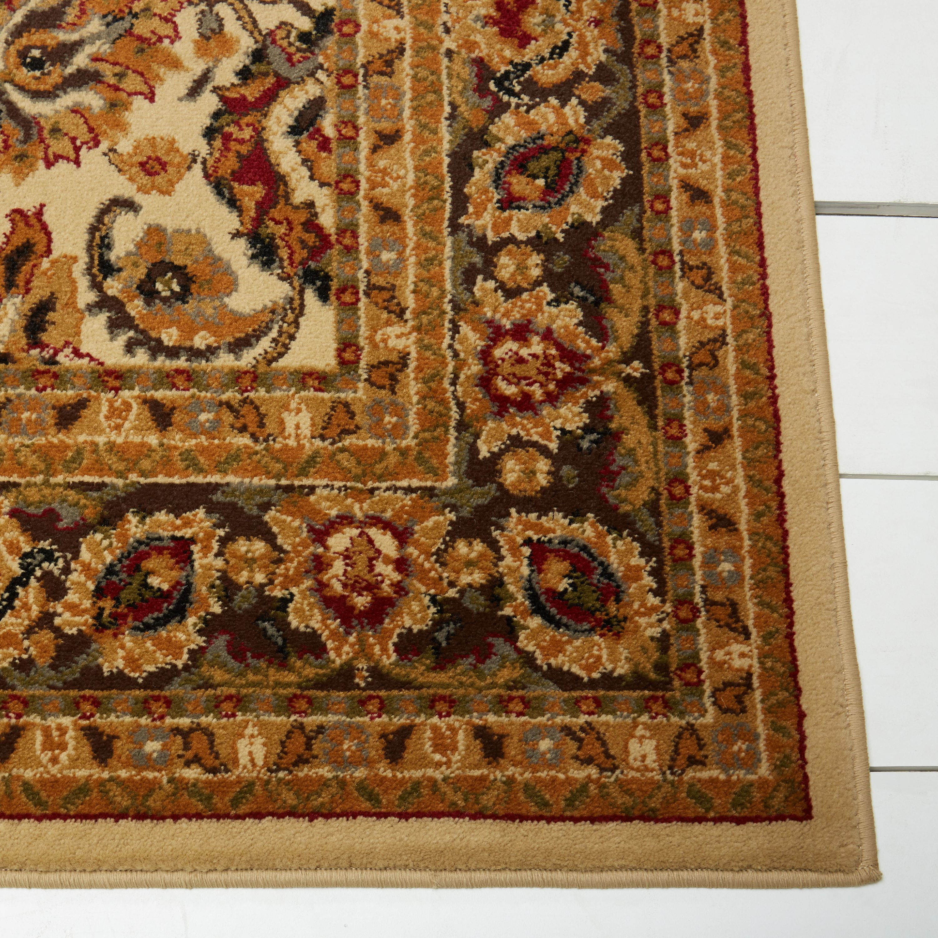 Home Dynamix Royalty Elati Traditional Ornate Damask Area Rug, Ivory/Beige, 5'2"x7'2"