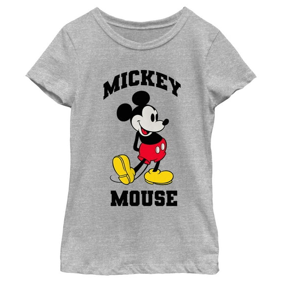 Girl's Mickey & Friends Retro Classic Pose  Graphic Tee Athletic Heather Large