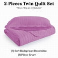 thumbnail image 6 of IR Imperial Rooms 3 Piece Quilt Set Chevron Bedding Microfiber Soft Bedspread with 2 Pillow Shams Lilac/Purple Queen, 6 of 11