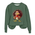 thumbnail image 1 of Rbaofujie Hoodies Mignons Femmes Décontracté Imprimé Col Rond Manches Longues Haut Chandails en Molleton Amples Vert Pull Femmes, 1 of 4
