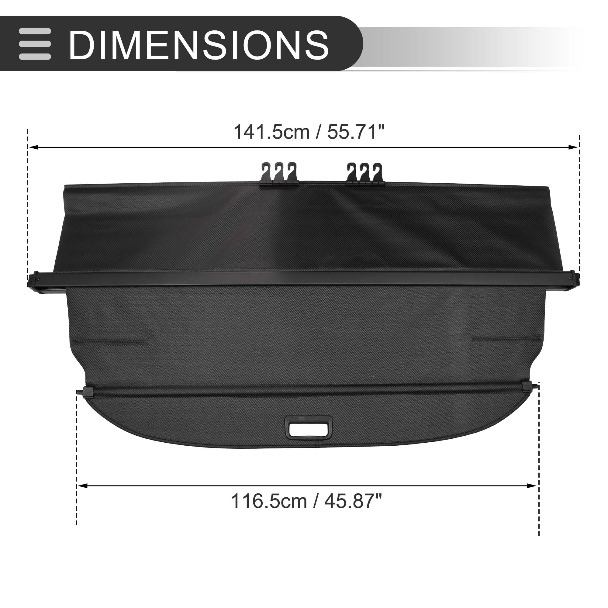 Unique Bargains Retractable Cargo Cover for Ford Rear Trunk Parcel Shield Shade Black